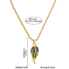 Hawaiian Abalone Leaf Necklace