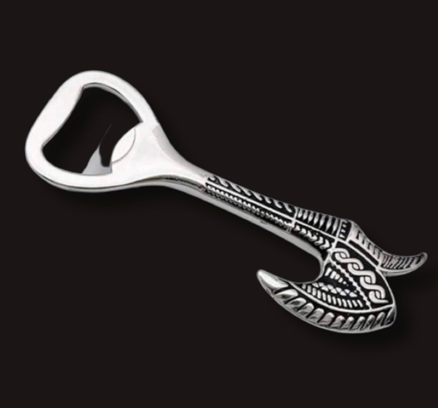 Carved Axe Bottle Opener In Silver/Gold