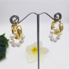 Circle Pearls Hoop Earring In Different Colors
