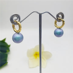 Pearl Hoop Circle Earrings In Different Colors