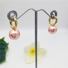 Pearl Hoop Circle Earrings In Different Colors