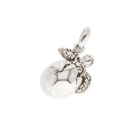 Baby Turtle Egg Hatching Pendant With A Bail On The Upper-Left Limb