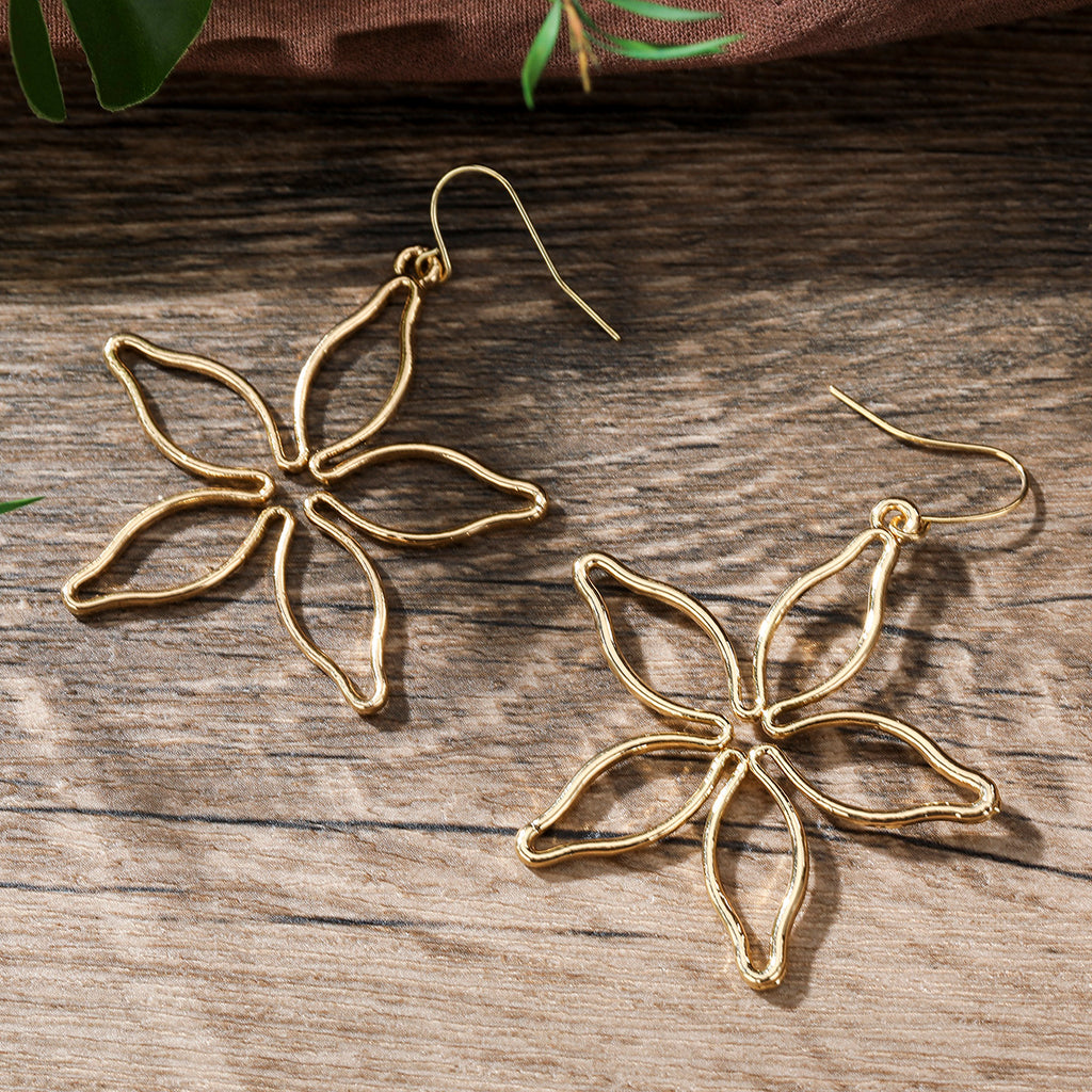 Hawaiian Flower Hook Earrings