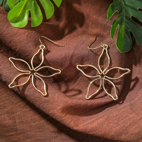 Hawaiian Flower Hook Earrings