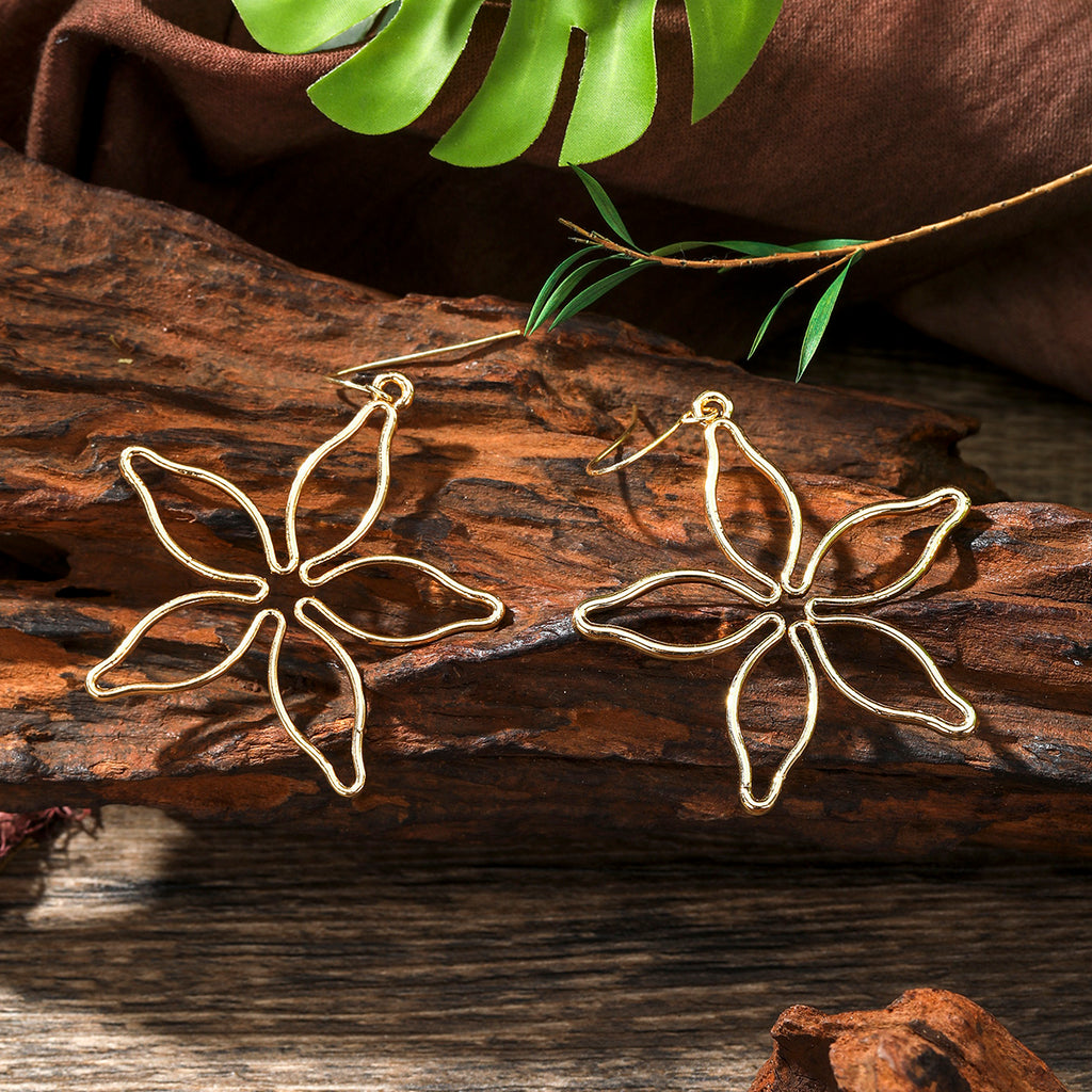 Hawaiian Flower Hook Earrings