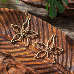 Hawaiian Flower Hook Earrings