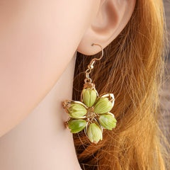 Hawaiian Flower Earrings With Pikake Flower Beads In 4 Different Colors