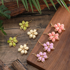 Hawaiian Flower Earrings With Pikake Flower Beads In 4 Different Colors