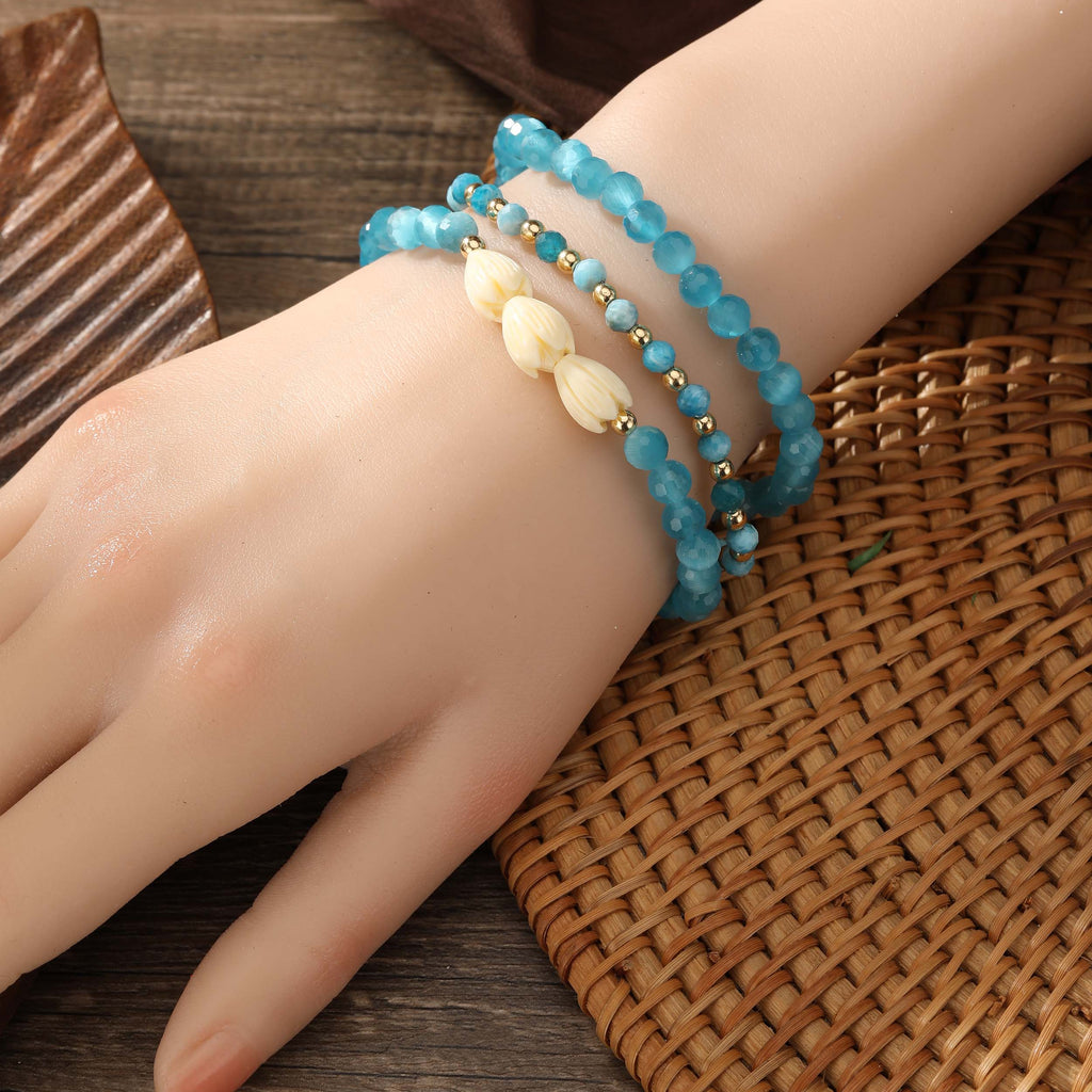 Turquoise Bead Bracelets In 3 Different Styles