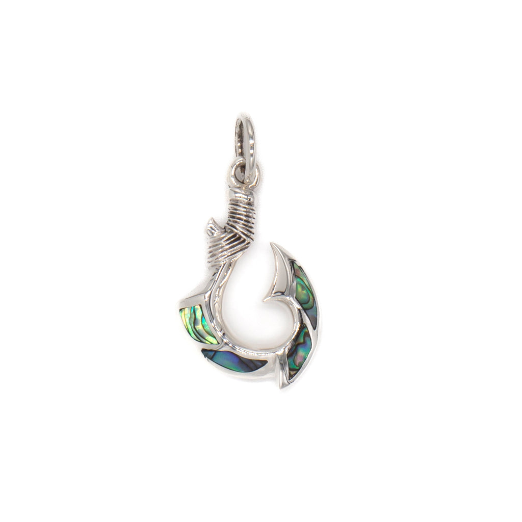 Abalone Shell Fish Hook Pendant In 2 Different Styles