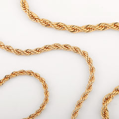 Elegant Twist Gold Plated Rope Chain In Different Sizes