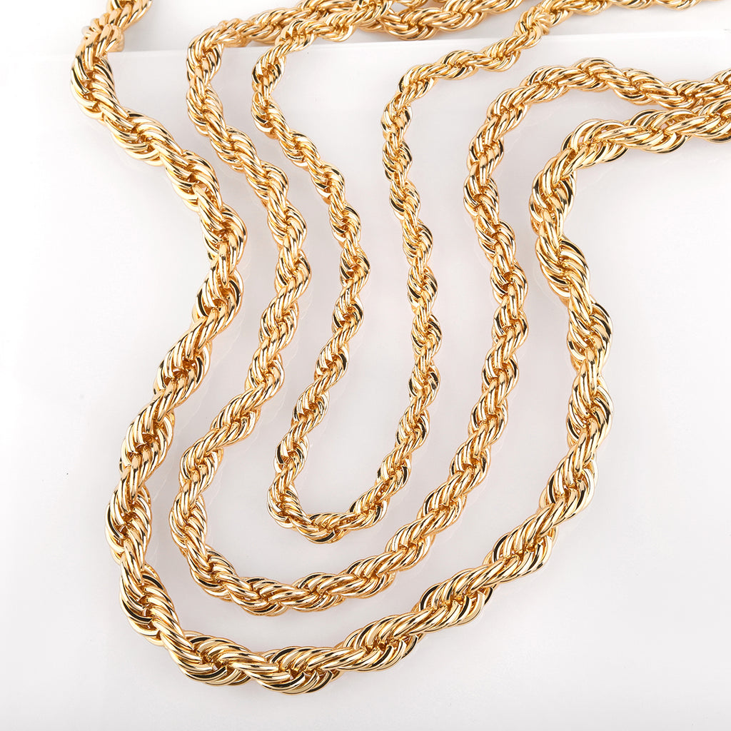 Elegant Twist Gold Plated Rope Chain In Different Sizes