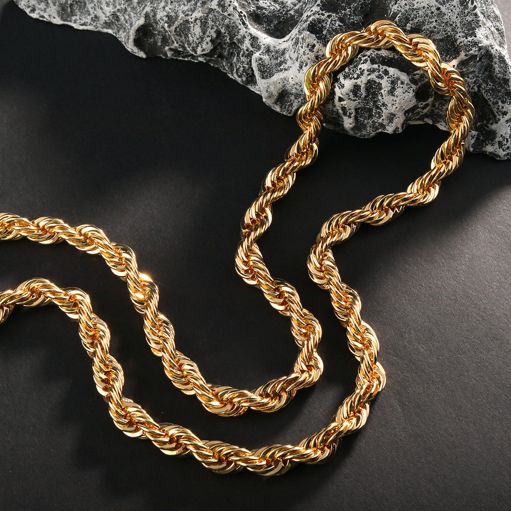 Elegant Twist Gold Plated Rope Chain In Different Sizes