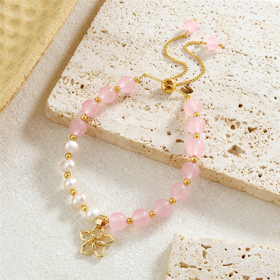 Bracelet With Beads & Pearls In Different Hawaiian Charms