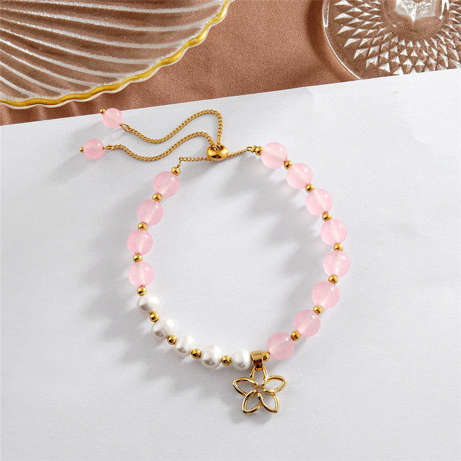 Bracelet With Beads & Pearls In Different Hawaiian Charms