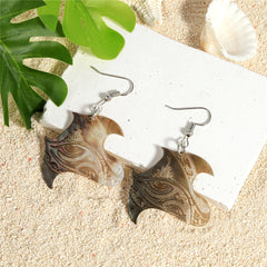 Manta Ray Inspired Copper Colored Abalone Shell Earrings