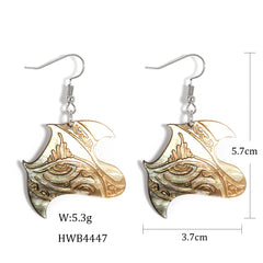 Manta Ray Inspired Copper Colored Abalone Shell Earrings