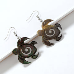 Turtle Inspired Copper Colored Abalone Shell Earrings