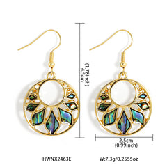 Double Circle Earrings With Abalone