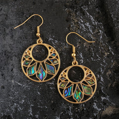 Double Circle Earrings With Abalone