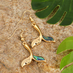 Whale Tail With An Abalone Earrings