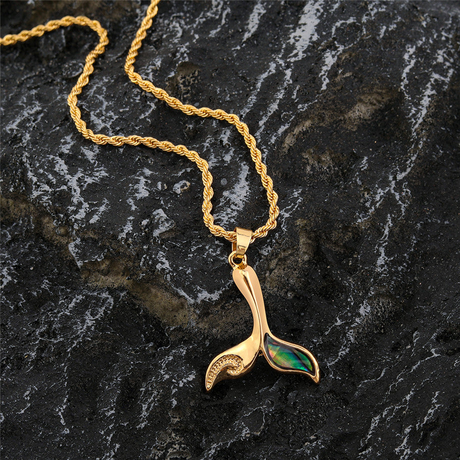 Whale Tail With An Abalone Necklace