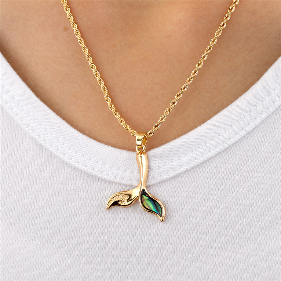 Whale Tail With An Abalone Necklace