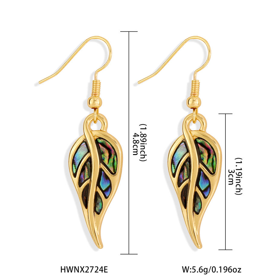 Hawaiian Abalone Leaf Earrings