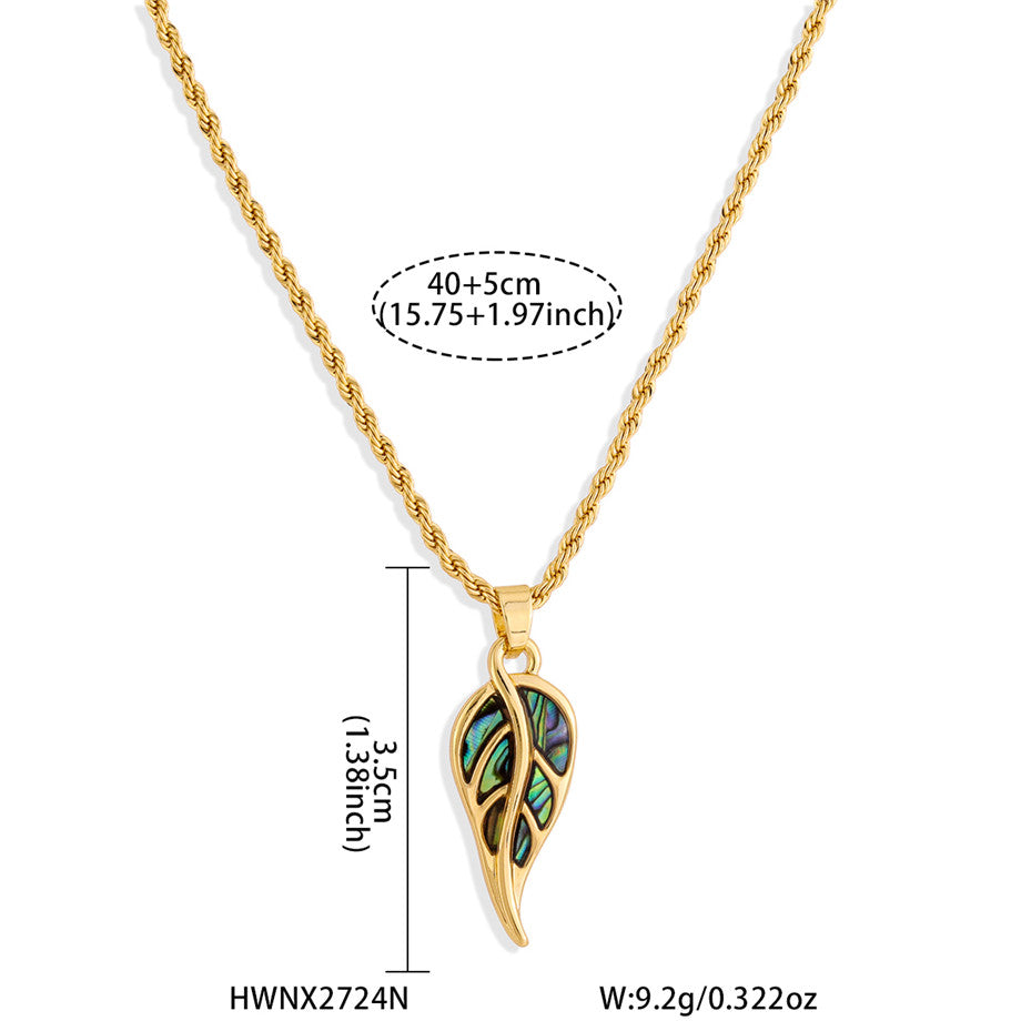 Hawaiian Abalone Leaf Necklace