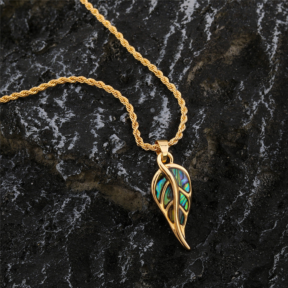 Hawaiian Abalone Leaf Necklace