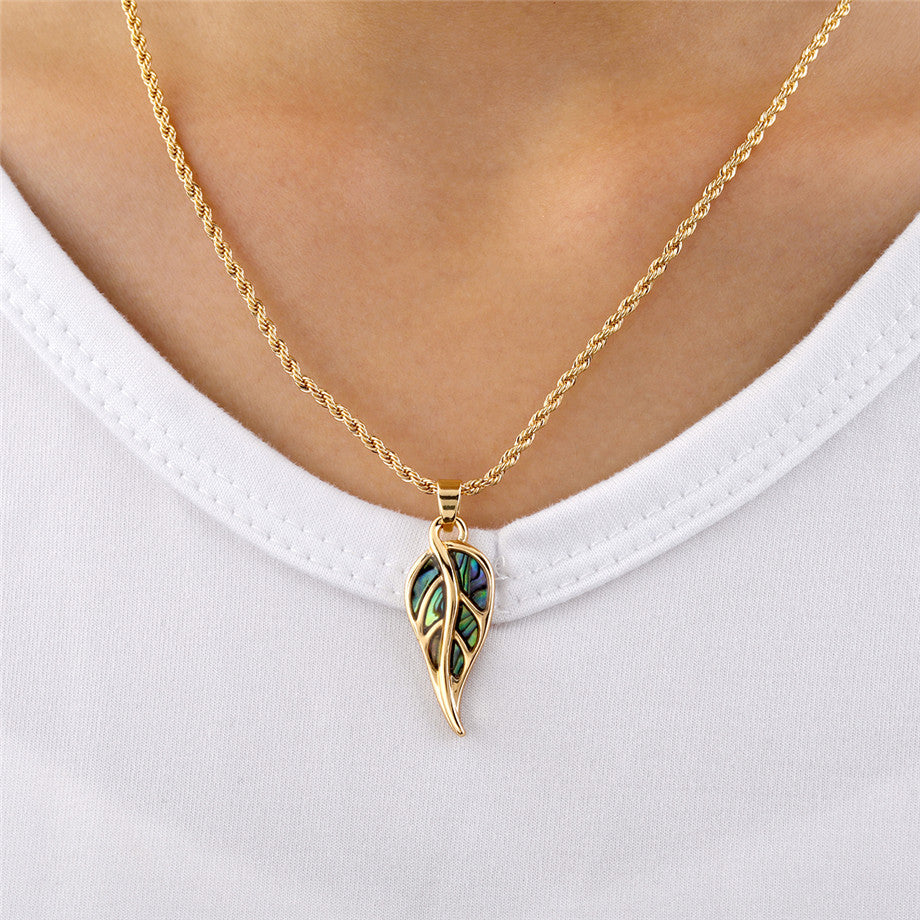 Hawaiian Abalone Leaf Necklace