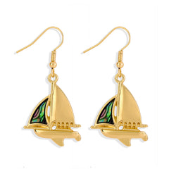 Sailboat With An Abalone Earrings