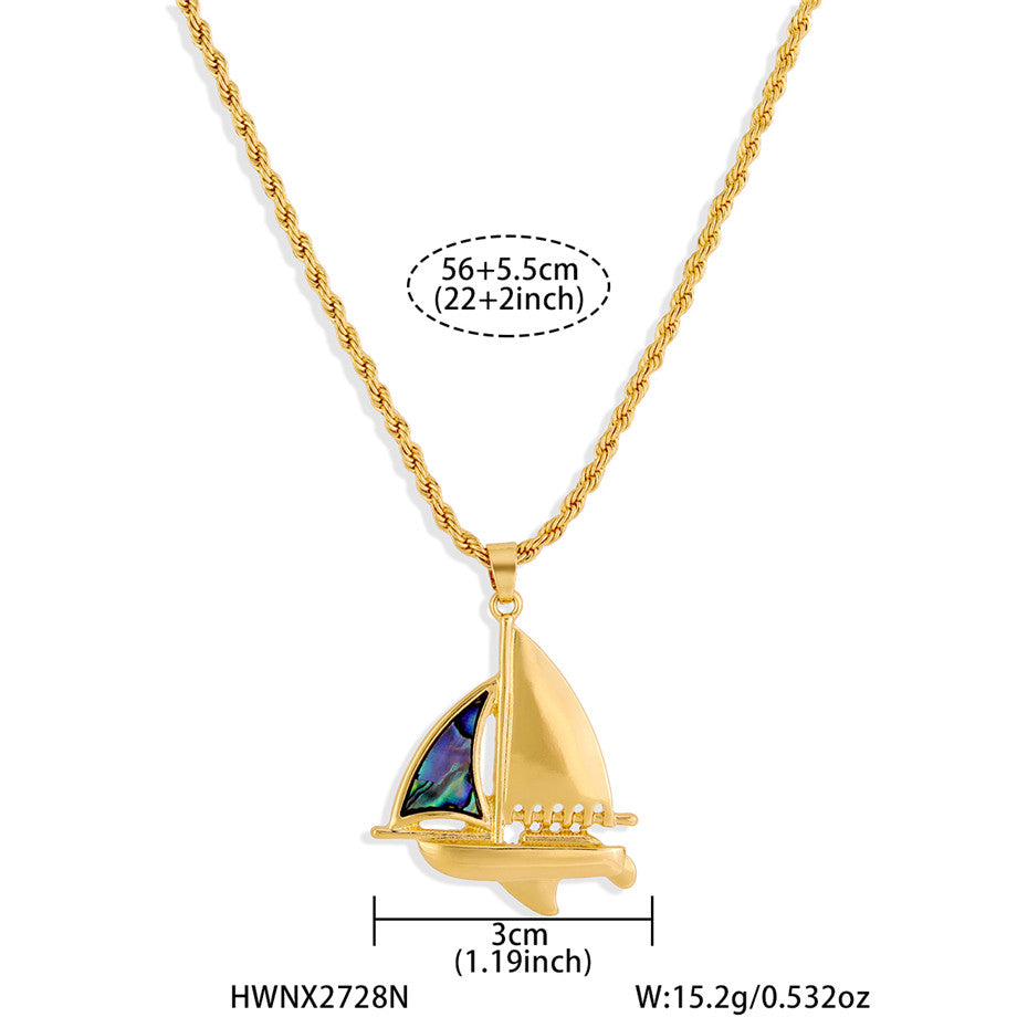 Sailboat With An Abalone Necklace