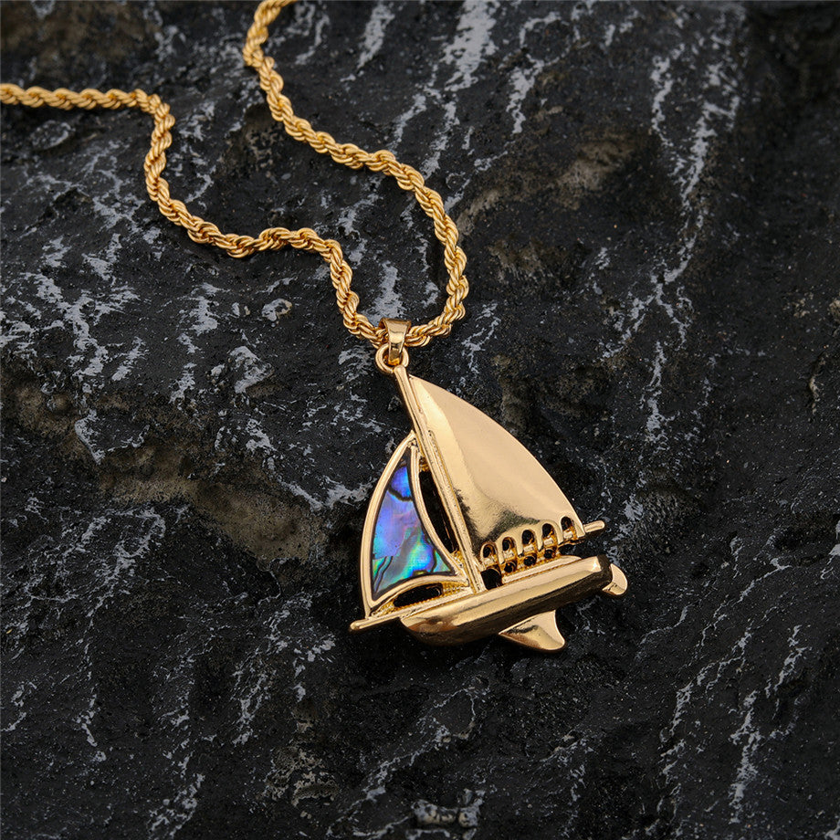 Sailboat With An Abalone Necklace