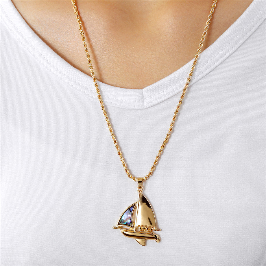 Sailboat With An Abalone Necklace