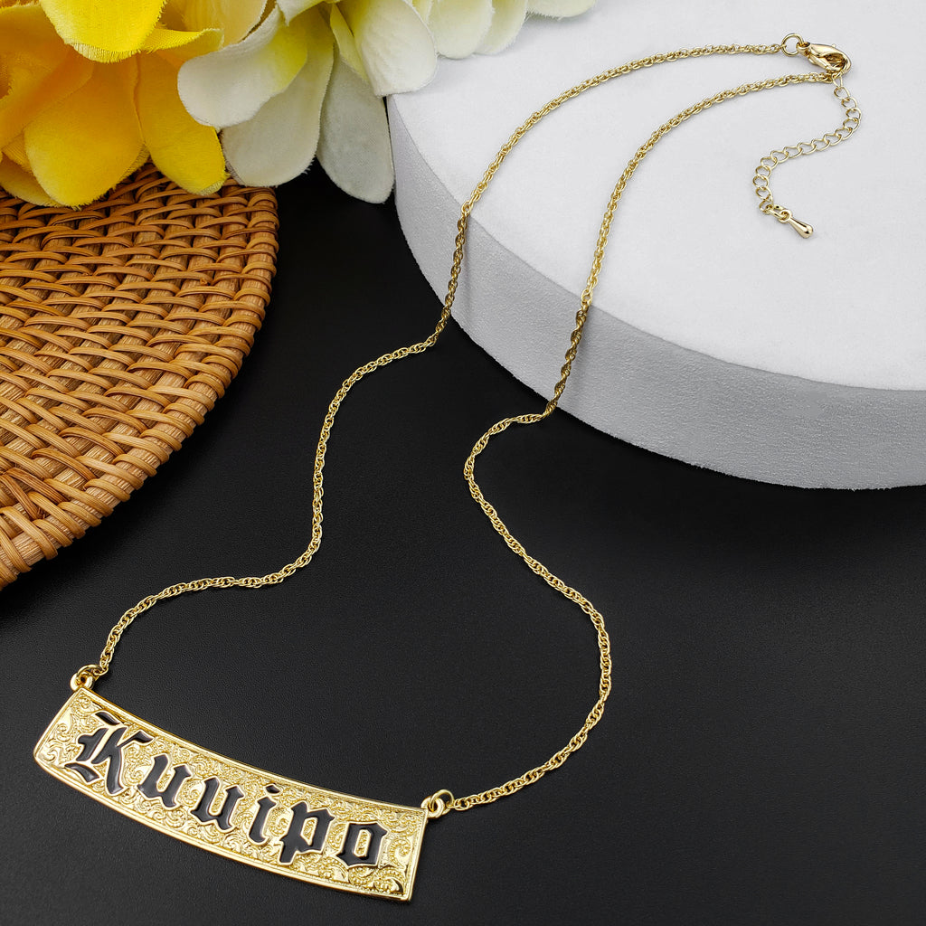 Engraved "Kuuipo" Bar Hawaiian Necklace