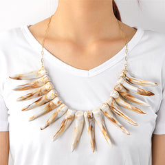 Hawaiian Ula Nifo Necklace In 2 Different Styles With Caramel-White Teeth