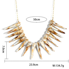 Hawaiian Ula Nifo Necklace In 2 Different Styles With Caramel-White Teeth