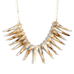 Hawaiian Ula Nifo Necklace In 2 Different Styles With Caramel-White Teeth