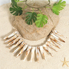 Hawaiian Ula Nifo Necklace In 2 Different Styles With Caramel-White Teeth