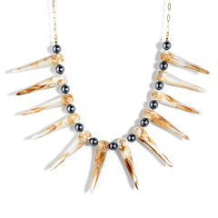 Hawaiian Ula Nifo Necklace In 2 Different Styles With Caramel-White Teeth