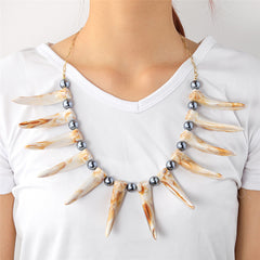 Hawaiian Ula Nifo Necklace In 2 Different Styles With Caramel-White Teeth