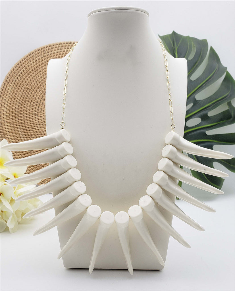 Hawaiian Ula Nifo Necklace With White Teeth In 2 Different Styles