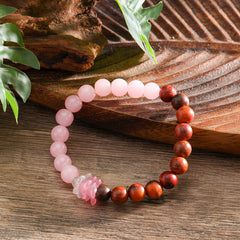 Hawaiian Wooden Beads Bracelet With Triple Flowers In Different Colors