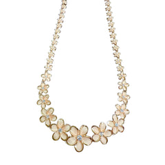 Sterling Silver 925 Plumeria Necklace Available In Gold, Rose Gold And Silver Plating