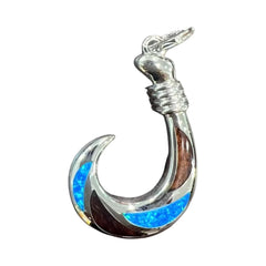 Sterling Silver 925 Opal/Koa Fish Hook