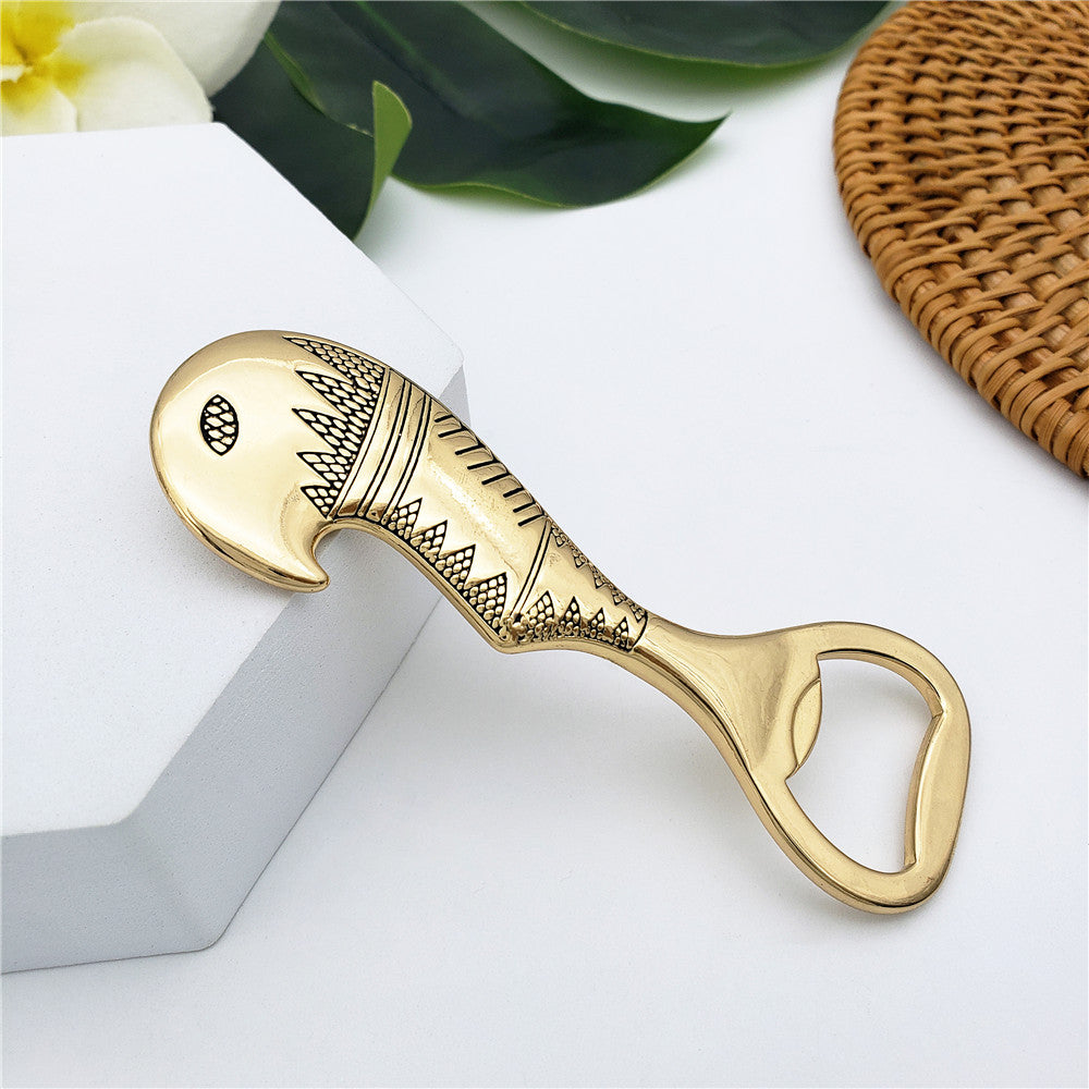 Carved Eagle Bottle Opener In Silver/Gold