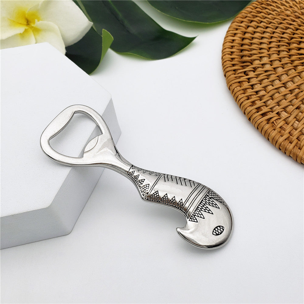 Carved Eagle Bottle Opener In Silver/Gold