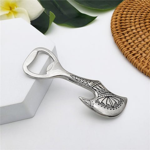 Carved Flamingo Bottle Opener In Silver/Gold