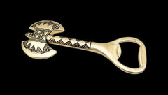 Carved Axe Bottle Opener In Silver/Gold